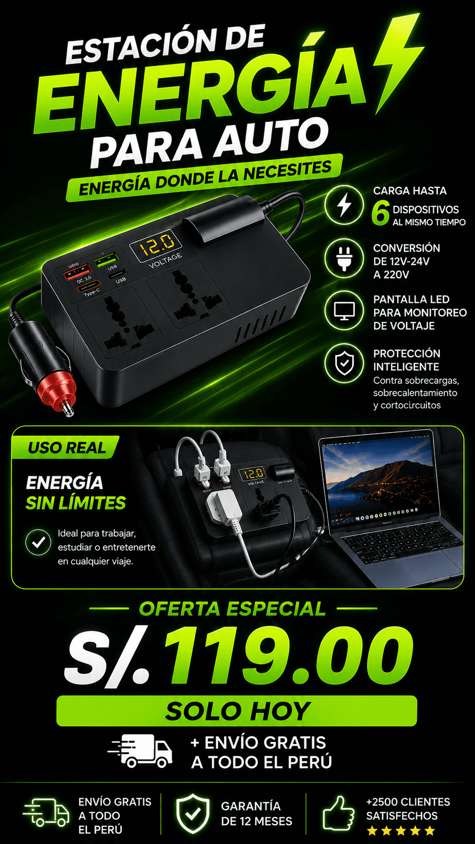 ESTACIÓN DE ENERGÍA PARA AUTO